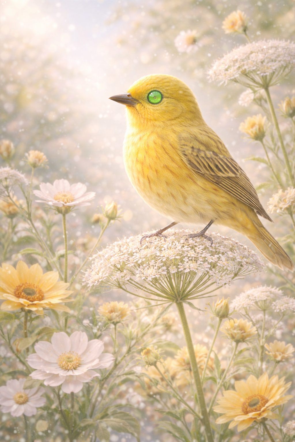 Birthstone Bird — August (Peridot)